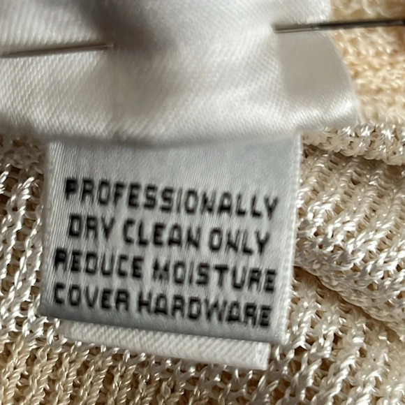 St. John Sport Boatneck Pointelle Knit Wool Blend Sweater in Tan - Size Large - Picture 10 of 12